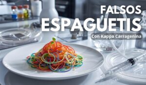 Falsos espaguetis elaborados con Kappa Carragenina – Mixo Lab Perú